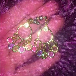 Multi Colour Swarovski Gold Tone earrings